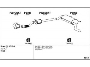 FENNO PE836 išmetimo sistema 
 Išmetimo sistema -> Išmetimo sistema, visa