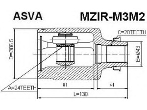 ASVA MZIR-M3M2 jungčių komplektas, kardaninis velenas 
 Ratų pavara -> Sujungimai/komplektas
GG28-25-500