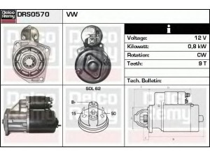 DELCO REMY DRS0570 starteris 
 Elektros įranga -> Starterio sistema -> Starteris
055911023A, 055911023AX