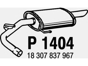FENNO P1404 galinis duslintuvas 
 Išmetimo sistema -> Duslintuvas
18307796570, 18307837967