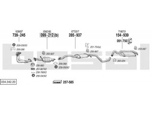 BOSAL 034.342.20 išmetimo sistema 
 Išmetimo sistema -> Išmetimo sistema, visa