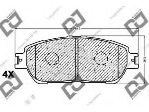 DJ PARTS BP1145 stabdžių trinkelių rinkinys, diskinis stabdys 
 Techninės priežiūros dalys -> Papildomas remontas
04465-08030, 04465-28510, 04465-33270