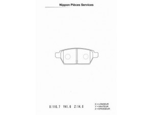 NPS M361A08 stabdžių trinkelių rinkinys, diskinis stabdys 
 Techninės priežiūros dalys -> Papildomas remontas
GPYB-26-48Z, GPYB2643Z