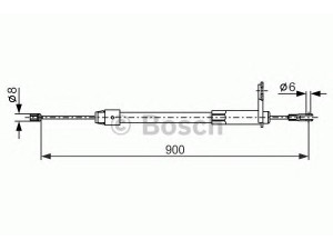 BOSCH 1 987 477 847 trosas, stovėjimo stabdys 
 Stabdžių sistema -> Valdymo svirtys/trosai
203 420 03 85, A 203 420 03 85