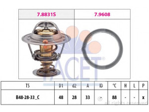 FACET 7.8831 termostatas, aušinimo skystis 
 Aušinimo sistema -> Termostatas/tarpiklis -> Thermostat