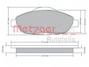METZGER 1170194 stabdžių trinkelių rinkinys, diskinis stabdys 
 Techninės priežiūros dalys -> Papildomas remontas
4253.93, 4254.26