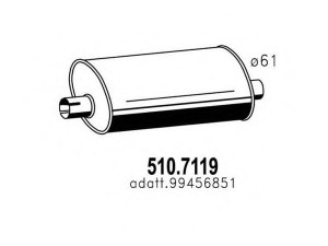 ASSO 510.7119 vidurinis / galinis duslintuvas 
 Išmetimo sistema -> Duslintuvas
99456851