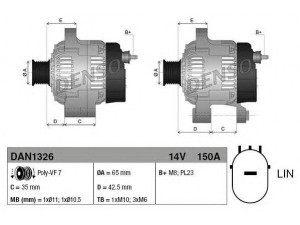 DENSO DAN1326 kintamosios srovės generatorius 
 Elektros įranga -> Kint. sr. generatorius/dalys -> Kintamosios srovės generatorius
31100-RSX-G01, CSK28
