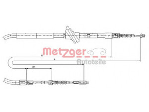 METZGER 10.7583 trosas, stovėjimo stabdys 
 Stabdžių sistema -> Valdymo svirtys/trosai
4A0 609 721D