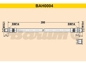 BARUM BAH0004 stabdžių žarnelė 
 Stabdžių sistema -> Stabdžių žarnelės
10133.60000.00, 101336, 102487