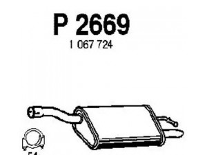 FENNO P2669 galinis duslintuvas 
 Išmetimo sistema -> Duslintuvas
1067724, 1067732, 1121698, 1230591