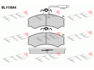 FTE BL1138A4 stabdžių trinkelių rinkinys, diskinis stabdys 
 Techninės priežiūros dalys -> Papildomas remontas
424833, 425028, 425054, 425106