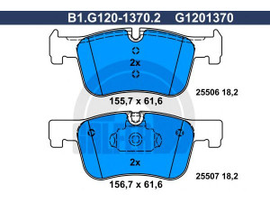 GALFER B1.G120-1370.2 stabdžių trinkelių rinkinys, diskinis stabdys 
 Techninės priežiūros dalys -> Papildomas remontas
34 11 6 850 568