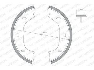 WEEN 152-2302 stabdžių trinkelių komplektas, stovėjimo stabdis 
 Stabdžių sistema -> Rankinis stabdys
0060516551, 0060516944, 0060520463