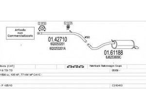 MTS C310413024028 išmetimo sistema 
 Išmetimo sistema -> Išmetimo sistema, visa