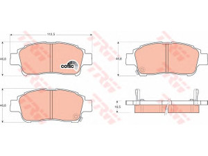 TRW GDB3218 stabdžių trinkelių rinkinys, diskinis stabdys 
 Techninės priežiūros dalys -> Papildomas remontas
0446552030, 0446552031, 0446552040