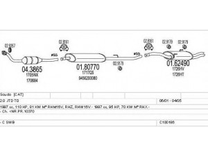 MTS C100186012894 išmetimo sistema 
 Išmetimo sistema -> Išmetimo sistema, visa