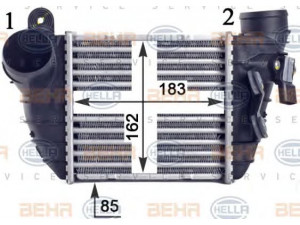 HELLA 8ML 376 760-701 tarpinis suslėgto oro aušintuvas, kompresorius 
 Variklis -> Oro tiekimas -> Įkrovos agregatas (turbo/superįkrova) -> Tarpinis suslėgto oro aušintuvas
8N0 145 803 C, 8N0 145 805 D, 8N0 145 803 C