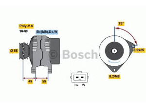 BOSCH 0 123 320 002 kintamosios srovės generatorius
1516623R, 95VW 10300 LA, 028 903 025 P