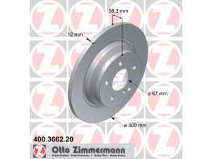 ZIMMERMANN 400.3662.20 stabdžių diskas 
 Dviratė transporto priemonės -> Stabdžių sistema -> Stabdžių diskai / priedai
221 423 0712, 221 423 1112