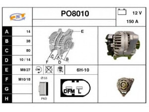 SNRA PO8010 kintamosios srovės generatorius
99760301201, 99760301203, 99760301207