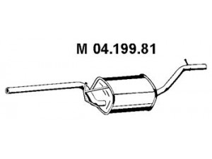 EBERSPÄCHER 04.199.81 vidurinis duslintuvas 
 Išmetimo sistema -> Duslintuvas
1 061 944, 1 067 303, 1 121 569