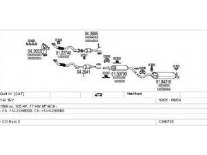 MTS C380725007618 išmetimo sistema 
 Išmetimo sistema -> Išmetimo sistema, visa