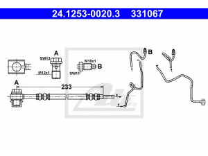 ATE 24.1253-0020.3 stabdžių žarnelė 
 Stabdžių sistema -> Stabdžių žarnelės
1J0 611 764 AD, 1J0 611 764 K, 1J0 611 764 R