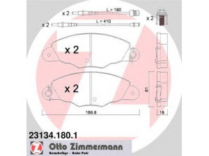 ZIMMERMANN 23134.180.1 stabdžių trinkelių rinkinys, diskinis stabdys 
 Techninės priežiūros dalys -> Papildomas remontas
425145, 425211