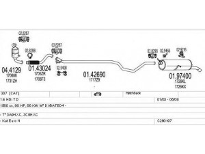 MTS C260197006096 išmetimo sistema 
 Išmetimo sistema -> Išmetimo sistema, visa