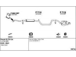 FENNO VW734 išmetimo sistema 
 Išmetimo sistema -> Išmetimo sistema, visa