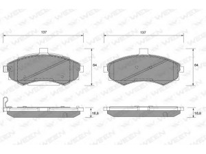 WEEN 151-1120 stabdžių trinkelių rinkinys, diskinis stabdys 
 Techninės priežiūros dalys -> Papildomas remontas
5810117A010, 5810117A010, 5810117A10