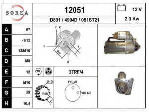 EAI 12051 starteris 
 Elektros įranga -> Starterio sistema -> Starteris
8200460883