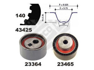 MAPCO 23436 paskirstymo diržo komplektas 
 Techninės priežiūros dalys -> Papildomas remontas
0831.58, 0831.59, 0831.N2, 0831.N3