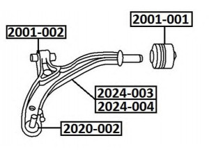 ASVA 2001-001 valdymo svirties/išilginių svirčių įvorė 
 Ašies montavimas/vairavimo mechanizmas/ratai -> Valdymo svirtis/pasukamosios svirties sujungimas -> Montavimas/sutvirtinimas
04684548, 04684548, 04743556AA