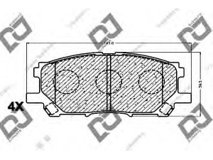 DJ PARTS BP1074 stabdžių trinkelių rinkinys, diskinis stabdys 
 Techninės priežiūros dalys -> Papildomas remontas
044650W070, 04465-48080, 04465-48100