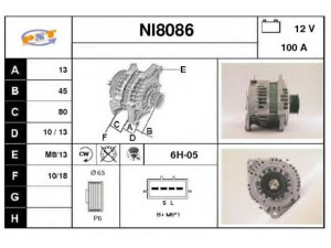 SNRA NI8086 kintamosios srovės generatorius
231000L700, 231002Y006, 231002Y900