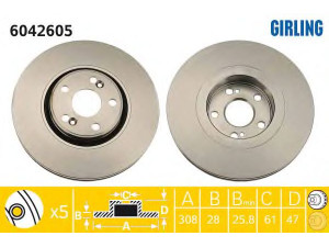 GIRLING 6042605 stabdžių diskas 
 Dviratė transporto priemonės -> Stabdžių sistema -> Stabdžių diskai / priedai
7701207378, 8200177023, 8200242317