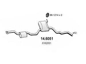 ASSO 14.6051 vidurinis duslintuvas 
 Išmetimo sistema -> Duslintuvas
1507235, 5023344, 6162051