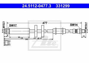 ATE 24.5112-0477.3 stabdžių žarnelė 
 Stabdžių sistema -> Stabdžių žarnelės
4806 C2, 4806 F2, 46786430, 51748935