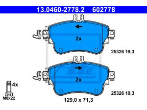 ATE 13.0460-2778.2 stabdžių trinkelių rinkinys, diskinis stabdys 
 Techninės priežiūros dalys -> Papildomas remontas
006 420 48 20