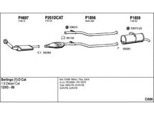 FENNO CI606 išmetimo sistema 
 Išmetimo sistema -> Išmetimo sistema, visa