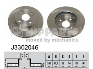 NIPPARTS J3302046 stabdžių diskas 
 Stabdžių sistema -> Diskinis stabdys -> Stabdžių diskas
43512-20110, 43512-20150, 53512-20100