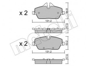 METELLI 22-0664-0 stabdžių trinkelių rinkinys, diskinis stabdys 
 Techninės priežiūros dalys -> Papildomas remontas
34 11 6 767 143, 34 11 6 767 144