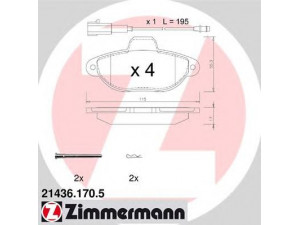 ZIMMERMANN 21436.170.5 stabdžių trinkelių rinkinys, diskinis stabdys 
 Techninės priežiūros dalys -> Papildomas remontas
773 65 306