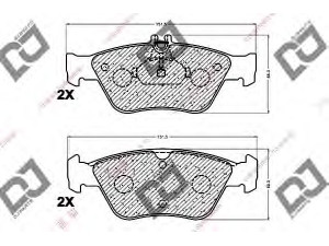 DJ PARTS BP1181 stabdžių trinkelių rinkinys, diskinis stabdys 
 Techninės priežiūros dalys -> Papildomas remontas
0024204420, 0024209620, 0044200220