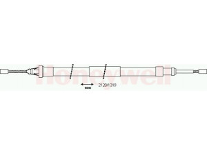 BENDIX 432963B trosas, stovėjimo stabdys 
 Stabdžių sistema -> Valdymo svirtys/trosai
4745T9, 474630, 4745T9, 474630