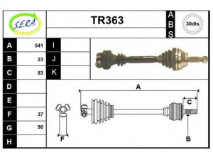 SERA TR363 kardaninis velenas 
 Ratų pavara -> Kardaninis velenas
7700862693, 7701349959, 7701351960