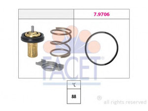 FACET 7.8822 termostatas, aušinimo skystis 
 Aušinimo sistema -> Termostatas/tarpiklis -> Thermostat
55242072, 71752884, 71770215, 55242072