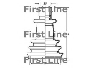 FIRST LINE FCB2115 gofruotoji membrana, kardaninis velenas 
 Ratų pavara -> Gofruotoji membrana
7701013275